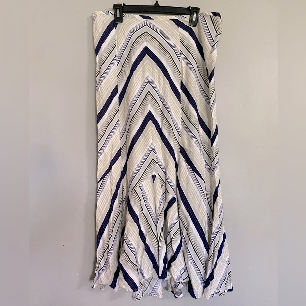 Lane Bryant Linen Blend Striped Maxi Skirt Size 14/16